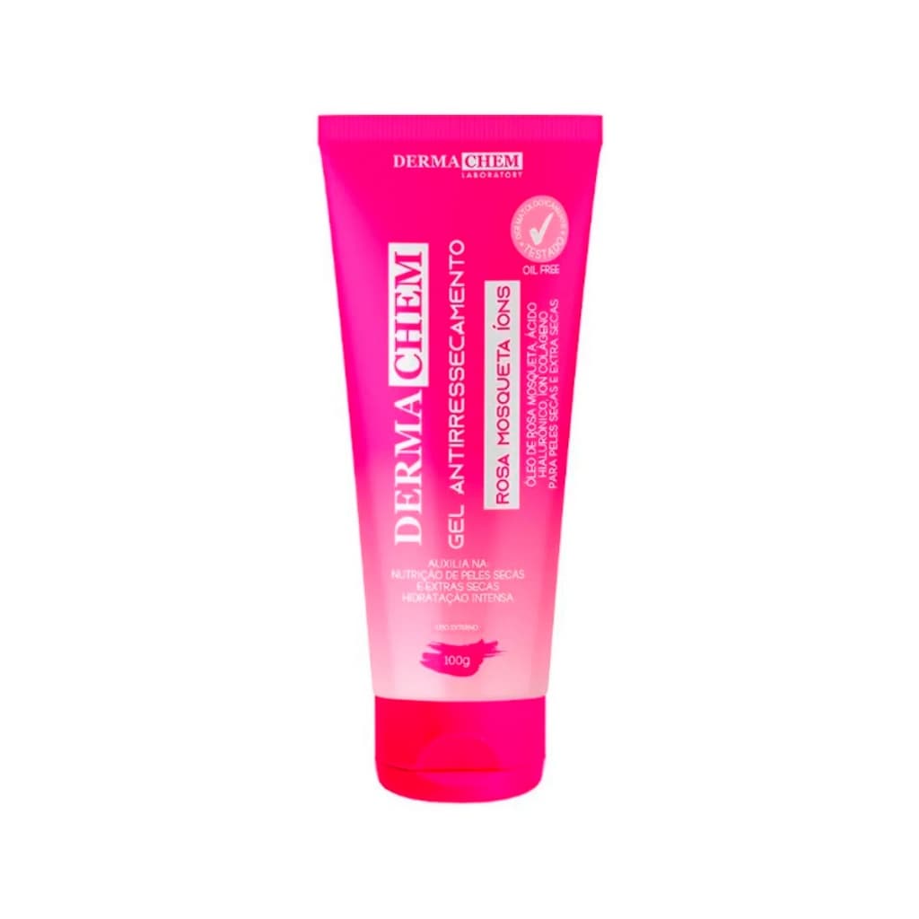 Gel Hidratante Facial Antiressecamento Rosa Mosqueta Íons Dermachem - 100g
