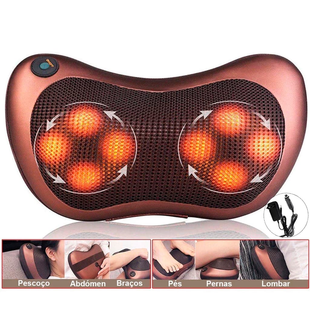 Massageador Elétrico Corporal Cervical Shiatsu para Pescoço e Ombros USB - Alivio Imediato de Dores