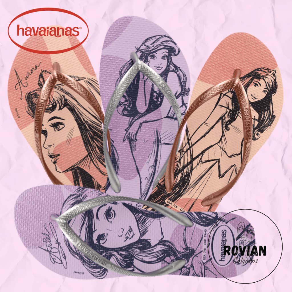 Chinelo Sandália Havaianas Slim Princesas (Original)