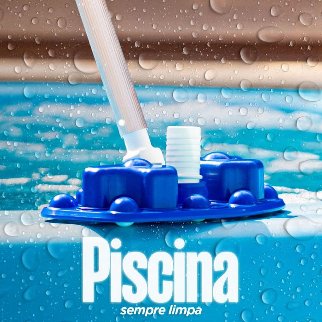 Aspirador de Piscina Manual Limpador Asa delta 8 Esferas 8 Rodas Aspiração Piscina Brustec