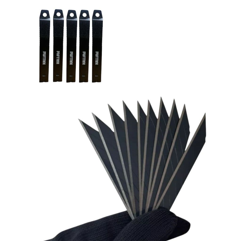 Kit Lâmina 9mm Black para Estilete Alta Durabilidade Hallow Tools - Até 70 peças