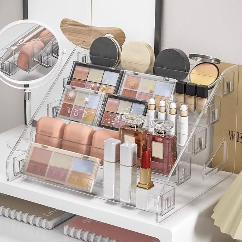 Caixa Acrílica Porta Organizadora com 5/7 Prateleiras esmalte em cosméticos Expositor de Esmaltes Acrílico Transparente