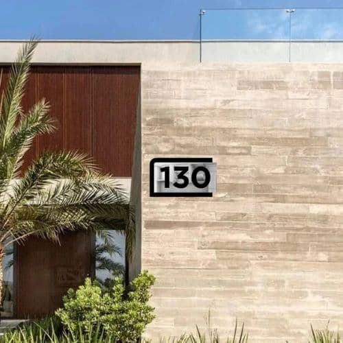 Placa Número Residencial Grande para Fachada Externo Casa Prédio em Acrílico Espelhado