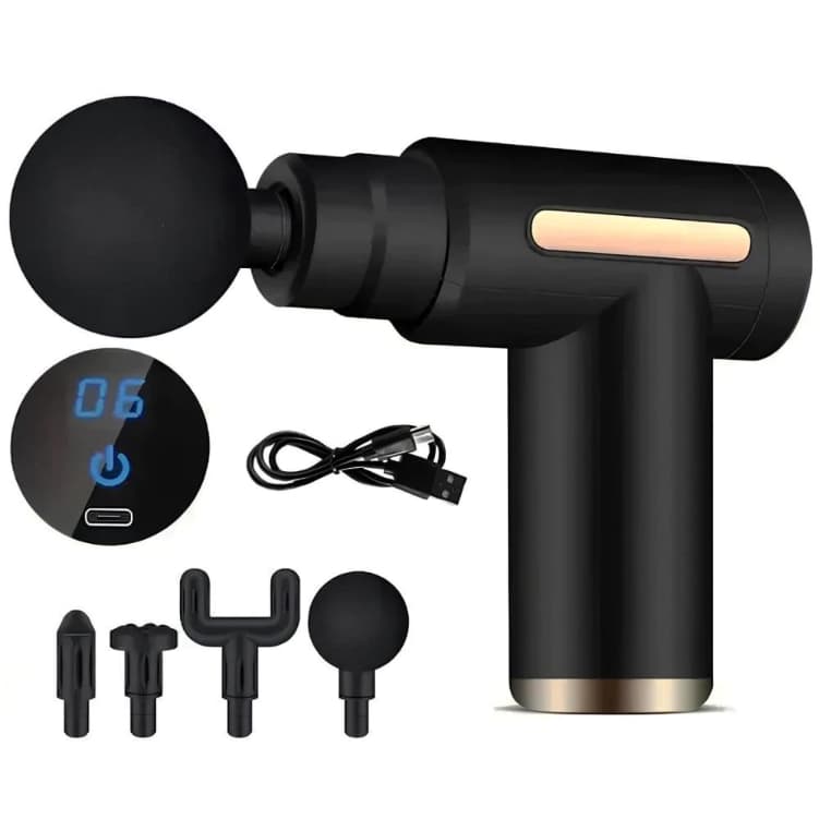 Pistola de Massagem Elétrica Com Visor PREMIUM Massageador Muscular de Alta Frequência