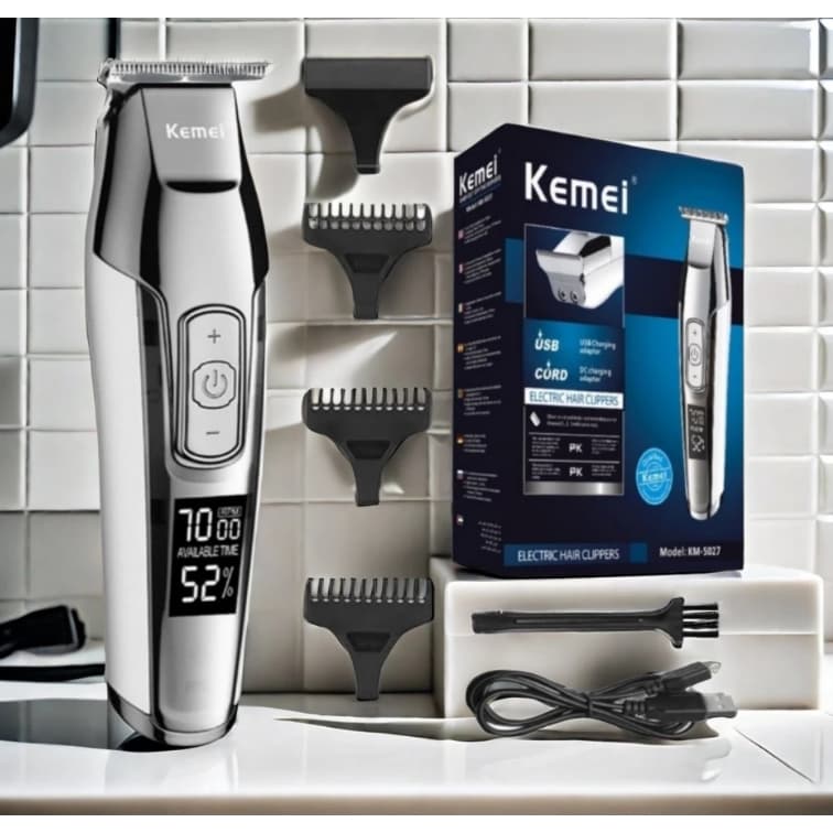 Máquina De Cortar Cabelo Acabamento Profissional Aparar Pelos Kemei Km-5027 100v/220v Original