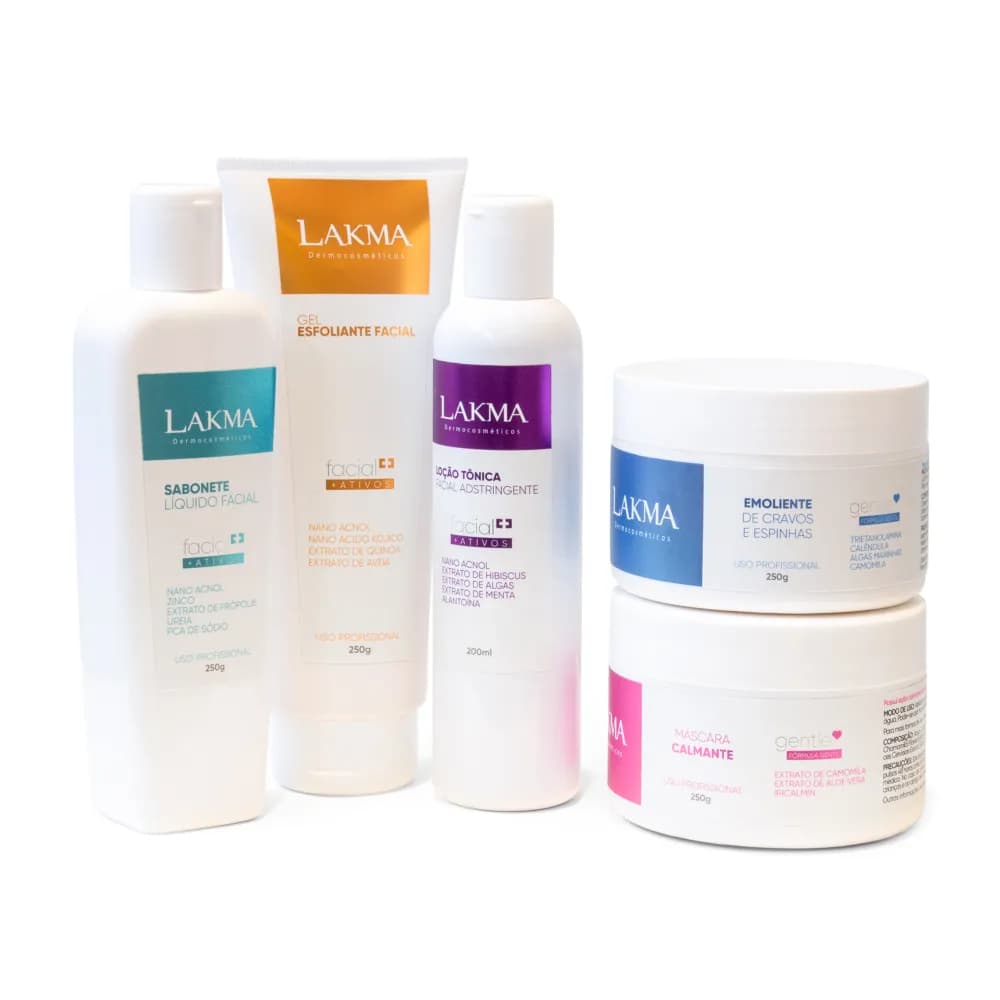 Kit Limpeza De Pele Profunda Lakma ( 5 Produtos)  Uso Profissional e Home Care