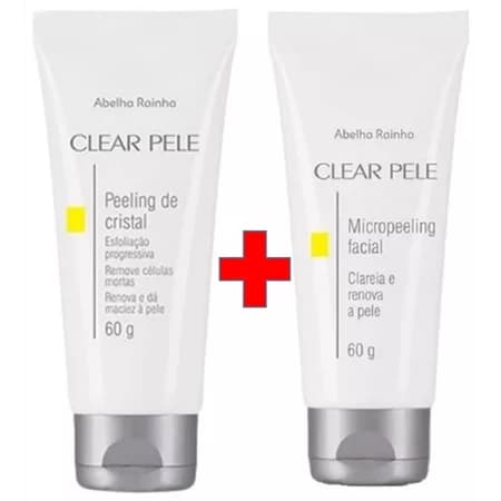 Kit Peeling de Cristal E Micropeeling Facial Clear Pele Clareia E Renova 60g - Abelha Rainha
