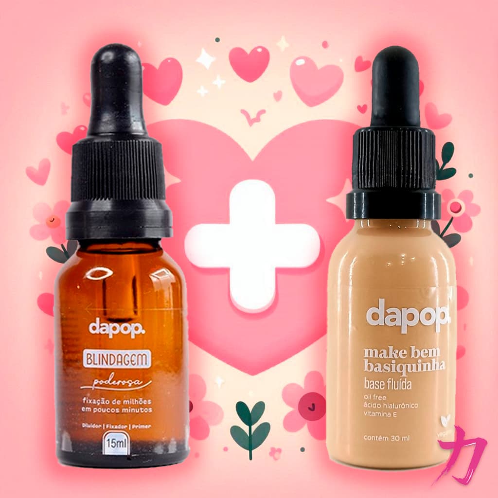 Kit Base Fluída Vegana Dapop Make Basiquinha + Blindagem Poderosa Dapop