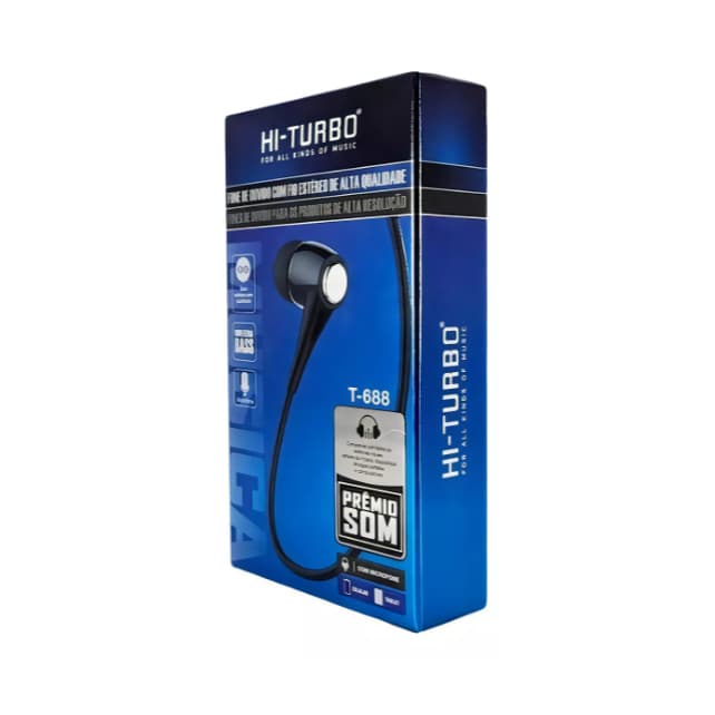 Fone Hi turbo com borrachinha Estéreo