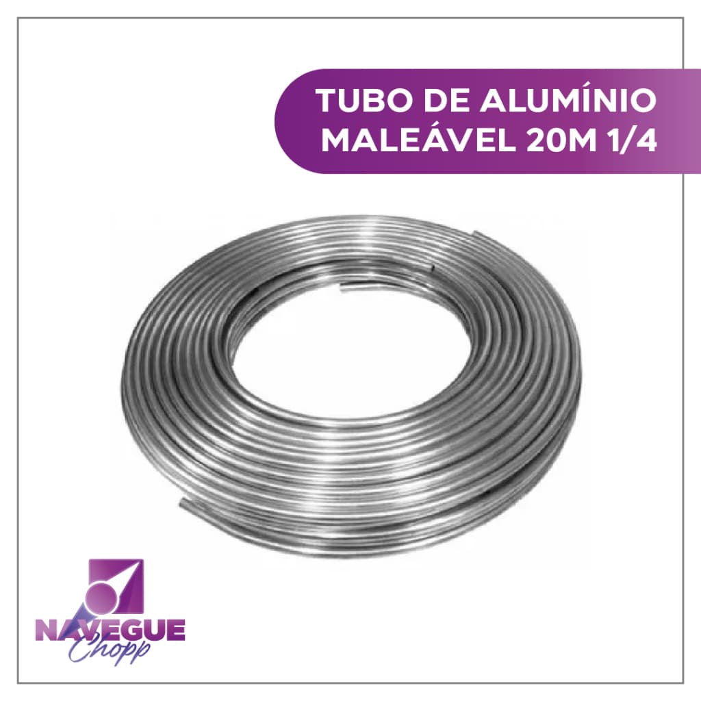 Tubo de Alumínio 20 Metros Serpentina 1/4 Maleável Aquecimento e Resfriamento Choperia Aquecedor