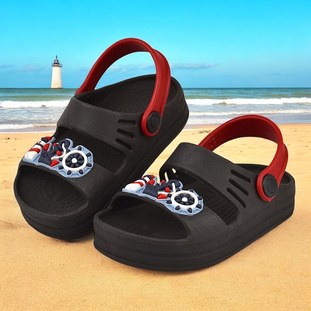 Papete Infantil Masculino Fleca Sandália Menino Farol Mar Marinheiro