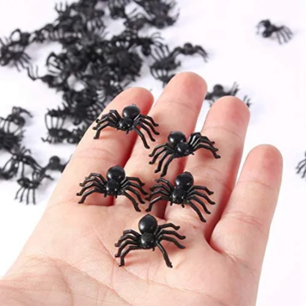 Kit com 12 Mini Aranhas Decorativas Halloween