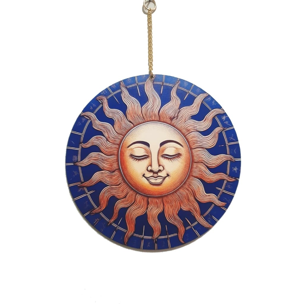 Quadro decorativo Sol Místico - Placa decorativa Sol Hippie - Decoração de parede Mistico e esotérica