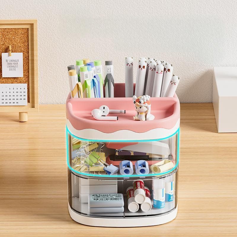 Organizador De Mesa Porta Lápis Caneta Com Divisorias De Gaveta Multifuncional