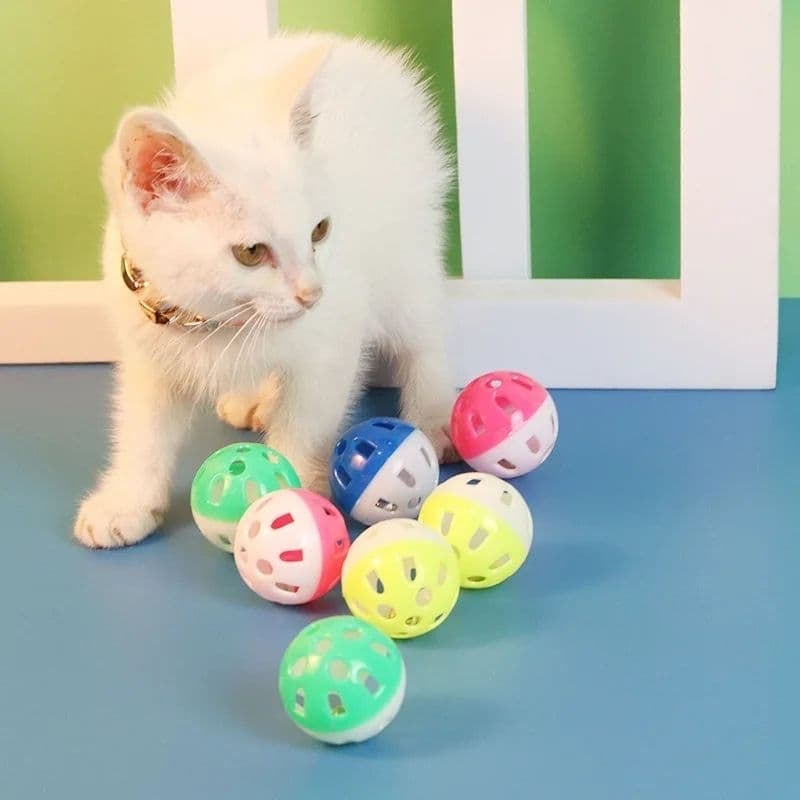4 peças bola brinquedo do animal de estimação pequenas bolas sino brinquedo do gato oco para fora brinquedos do gato para o gatinho