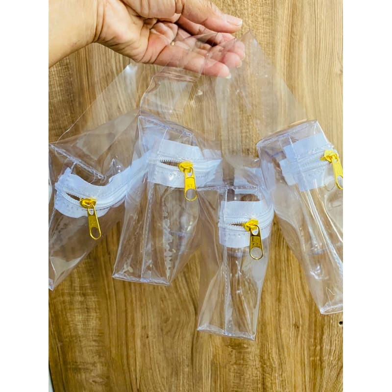 10 Unidades de Necessaire bolsinha com alça Cristal transparente 30 MM, super resistente /kit/festa/Aniversário/