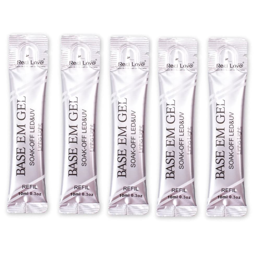 Kit 5 Refil Base em Gel Saok-off LED&UV Real Love - 10ml