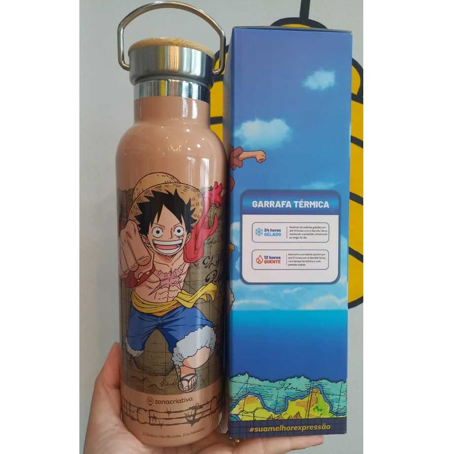 GARRAFA TÉRMICA CAMP ONE PIECE LUFFY OFICIAL PIRATA ANIME SÉRIE