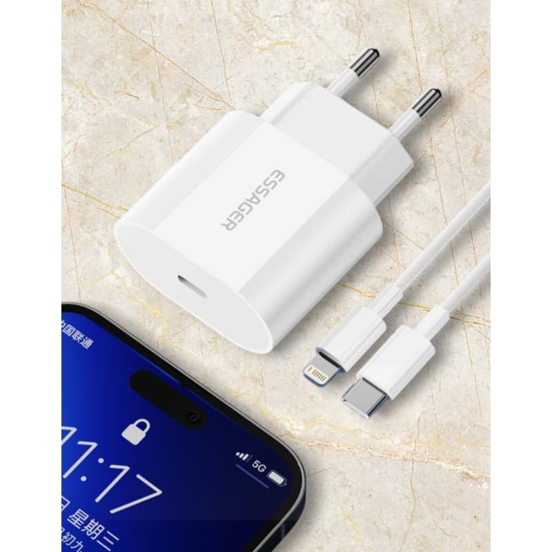 Carregador para IPhone com cabo, Essager Original 20W (Novo)