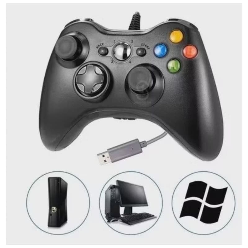 Controle USB Com Fio Xbox 360 Joystick Manete PC Notebook e TV Samsung e LG Xbox Gaming