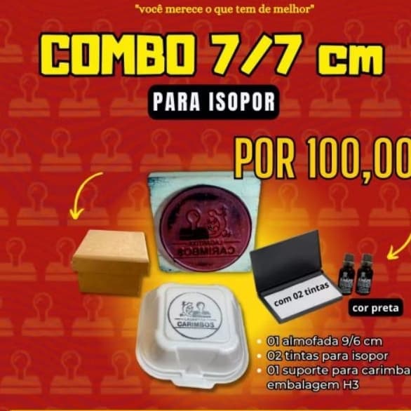 kit carimbo para isopor com suporte e almofada