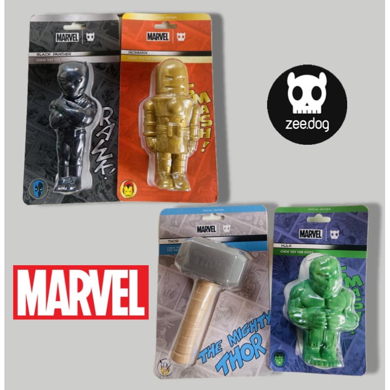 Brinquedo para Cachorros Marvel Martelo do Thor / Pantera Negra / Hulk / Homem de Ferro Zeedog