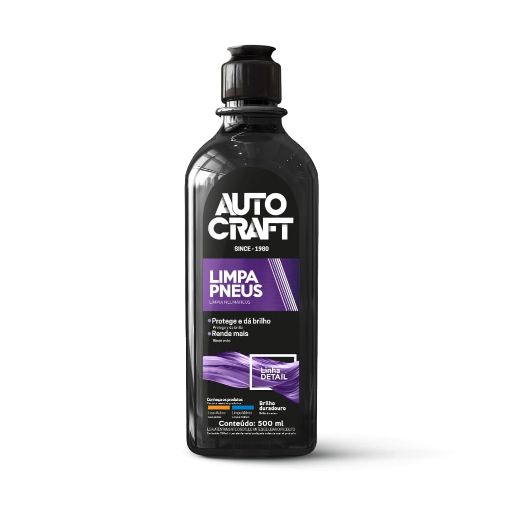 Limpa Pneus Autocraft Proauto Pretinho Carro Cuidados Limpeza 500ml