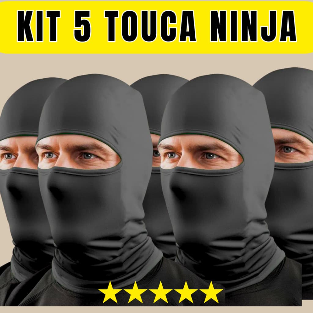 Kit 5 Touca Ninja Balaclava Proteção Solar UV50+ Touca Térmica Motoqueiro Motoboy Ciclismo Capuz Esportivo Unisex