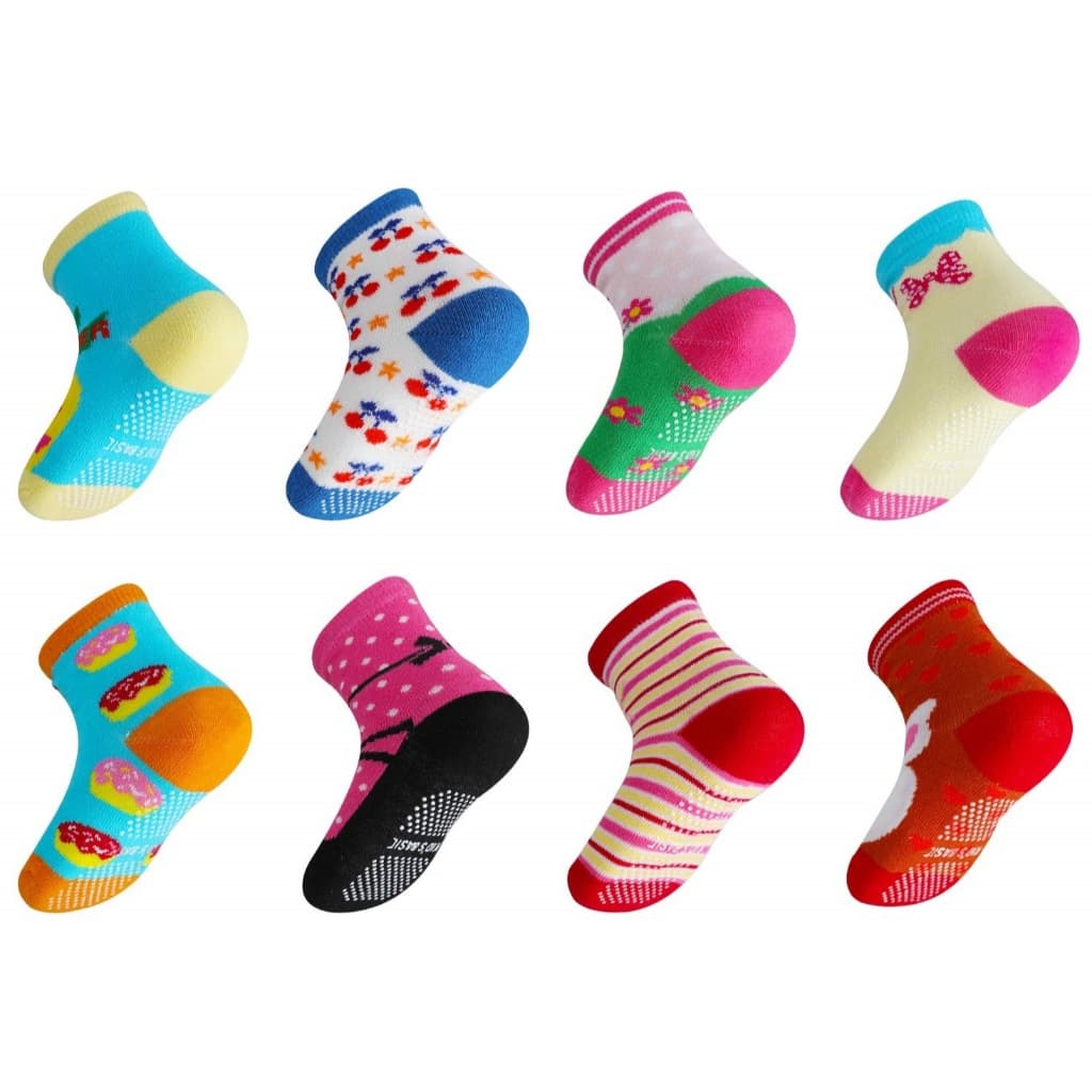 Kit de 3, 6, 9 e 12 Pares De Meias Antiderrapante Menina Infantil