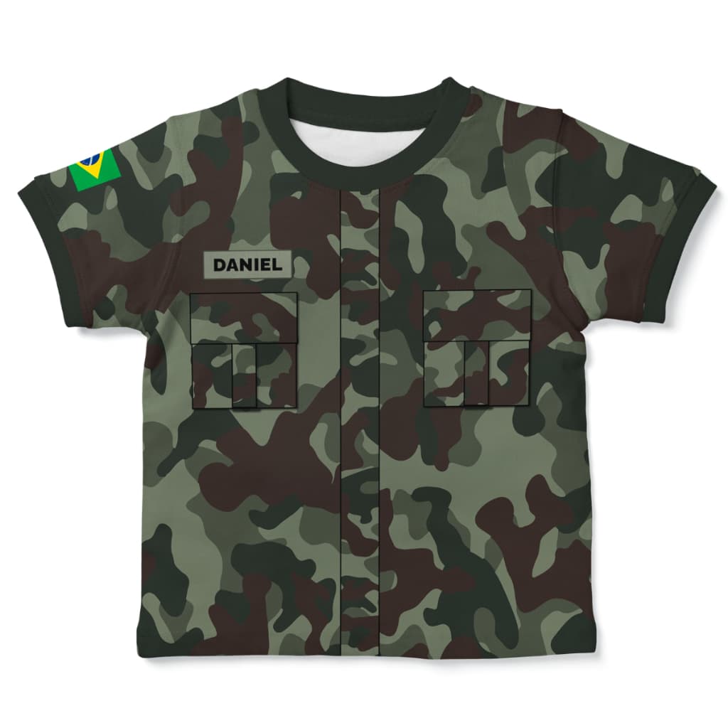 Camiseta infantil exército personalizada com nome