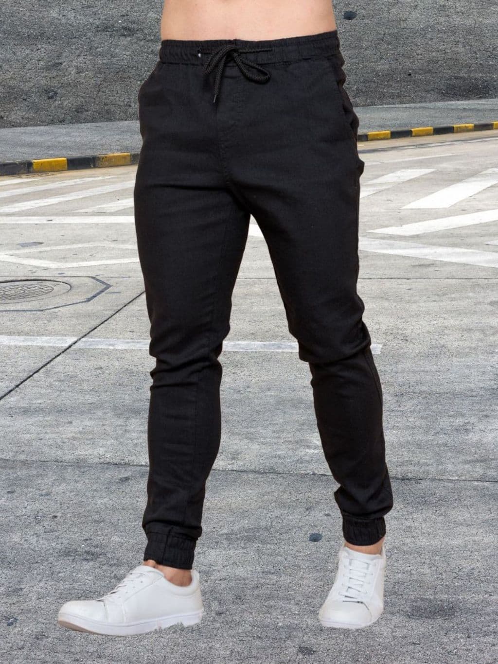Calça Jogger Masculina Jeans e Sarja Slim com Elastico Ajustável Punho Elástico Streetwear