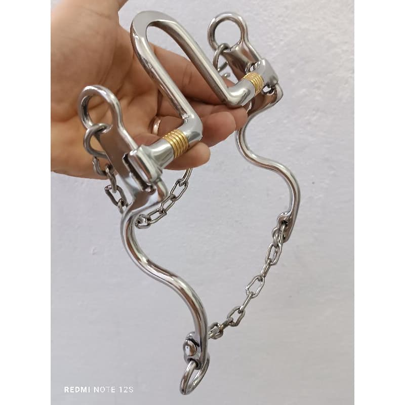 BRIDEA CAVALO PERNA S BOCAL ALTO+ SALIVADOR EM BRONZE  VAQUEJADA INOX