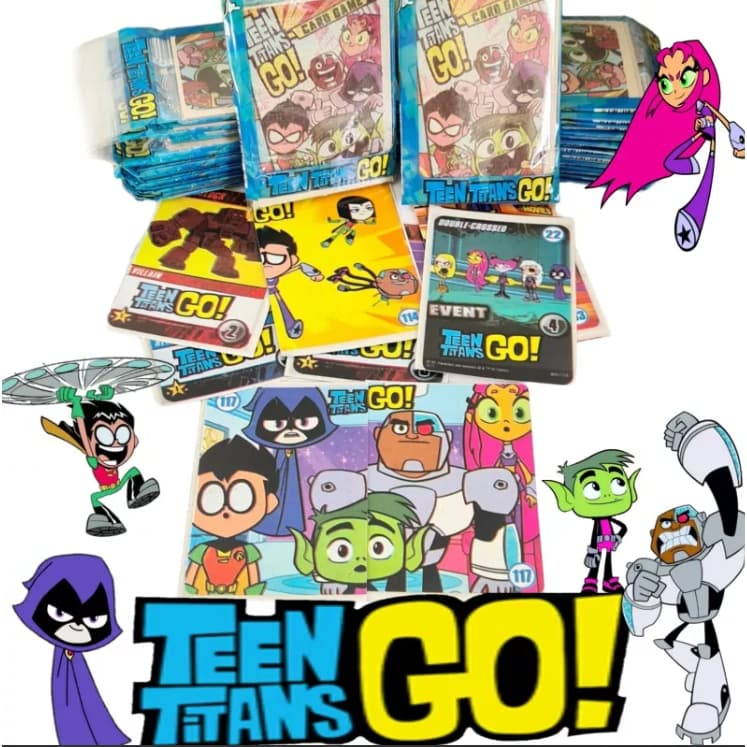 Kit 60 Cartinhas JOVENS TITANS GO - 15 Pacotinhos Card Game Jovens Titãs MELHOR PREÇO - Bater Bafo