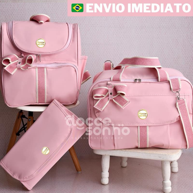 kit bolsa maternidade 3 peças luxo térmico/impermeável,Mala Maternidade p/ bebê menino/menina(S0NHO)