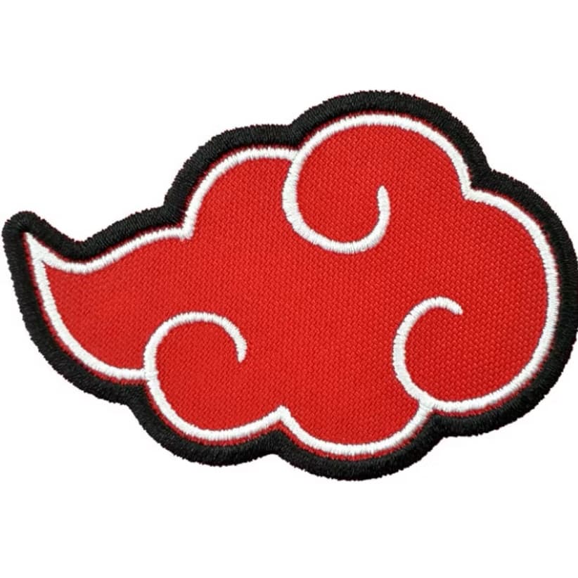 Patch Bordado Termocolante Nuvem Akatsuki Uchiha Naruto Anime Otakue