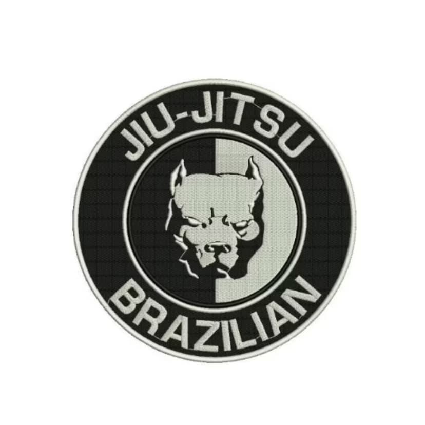 Patch bordado Brasil Jiu Jitsu termocolante Tamanho 10 cm x 10 cm