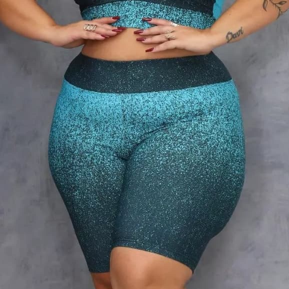 Bermuda Plus Size Ginastica Feminina Cintura Alta