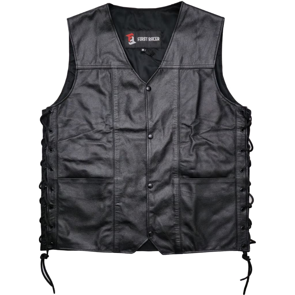 Colete Motociclista Masculino 100% Couro Bovino Moto Clube First Racer Outlaw Col737