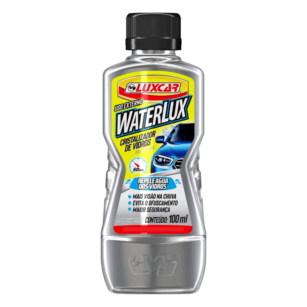 Cristalizador de Vidros Waterlux Luxcar Cuidados Carro Limpeza 100ml