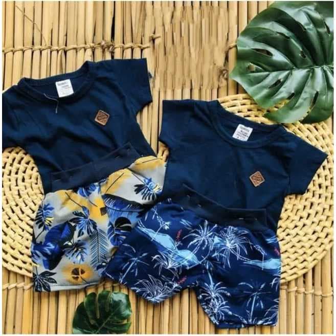 2 peças Conjunto Bebê Menino de verão bermuda camiseta masculino