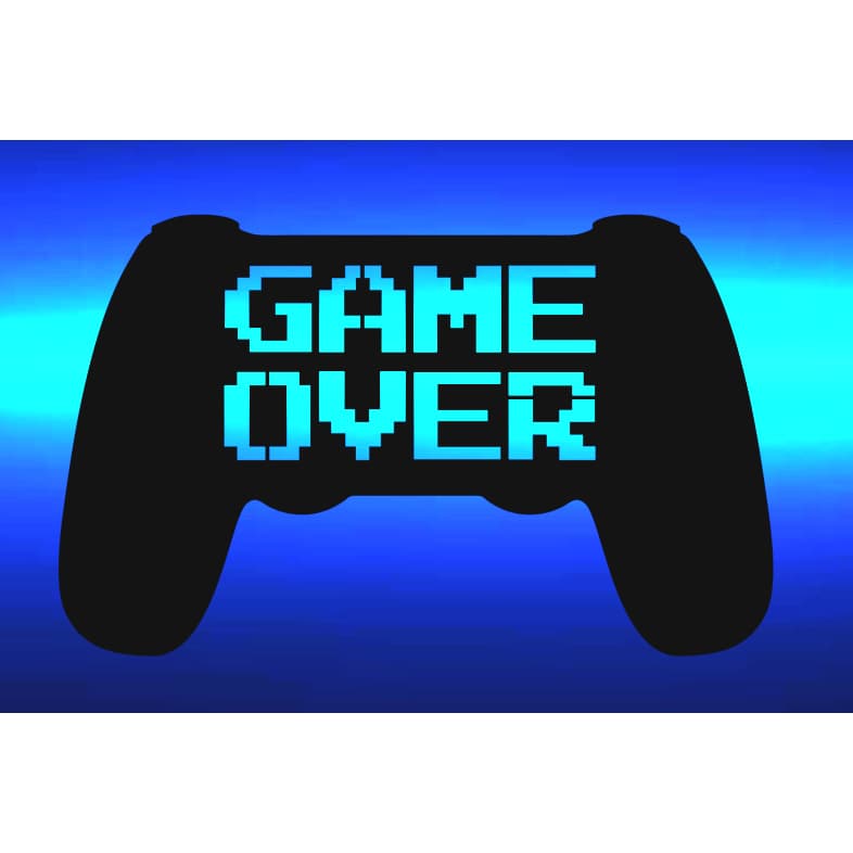 Quadro de Led Painel Luminoso Gamer game over Playstation 4 PS4 Quadro decorativo presente geek nerd