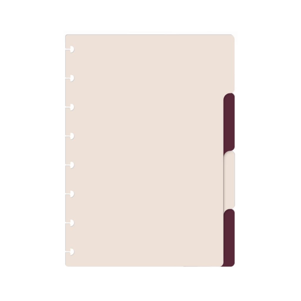 Divisórias P/ Caderno De Disco Iscool Inteligente Solid Colors Nude Claro e Marsala