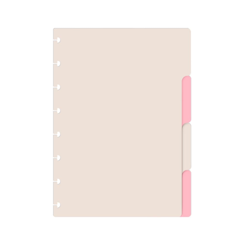 Divisórias P/ Caderno De Disco Iscool Inteligente Solid Colors Nude Claro e Rosa