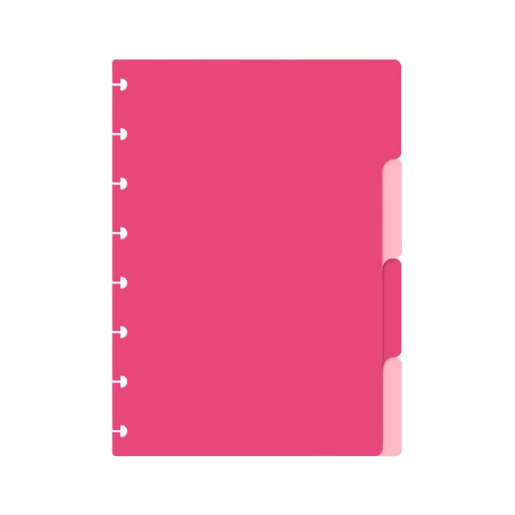 Divisórias P/ Caderno De Disco Iscool Inteligente Solid Colors Pink e Rosa