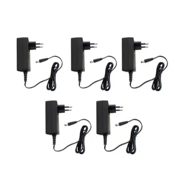 Kit 5 Fontes Intelbras 12V 2A Original para DVR CFTV Bivolt Plug P4 Alta Qualidade