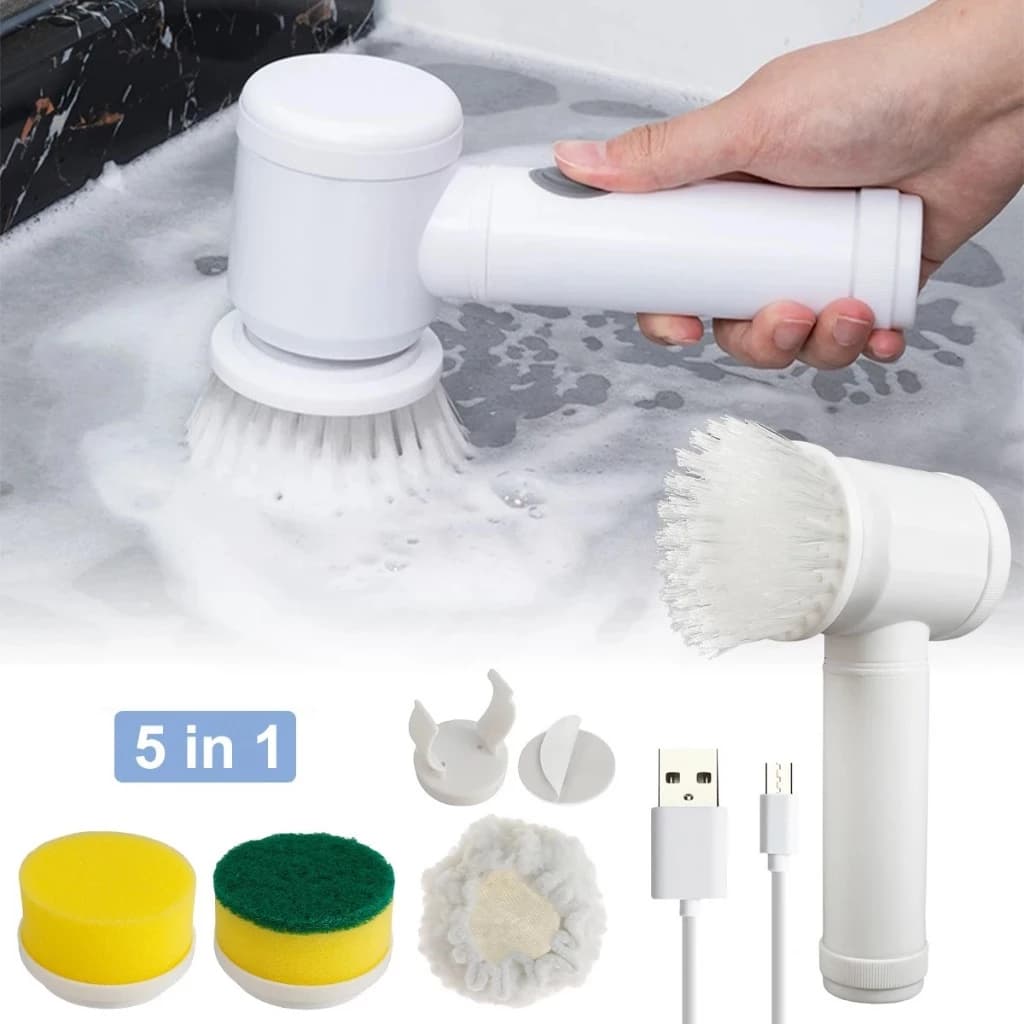 ESCOVA ELÉTRICA GIRATÓRIA DE LIMPEZA MAGIC BRUSH 5 EM 1