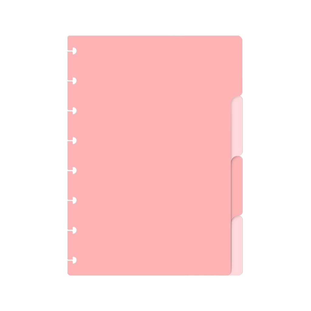 Divisórias P/ Caderno De Disco Iscool Inteligente Solid Colors Rosê e Rosê Claro