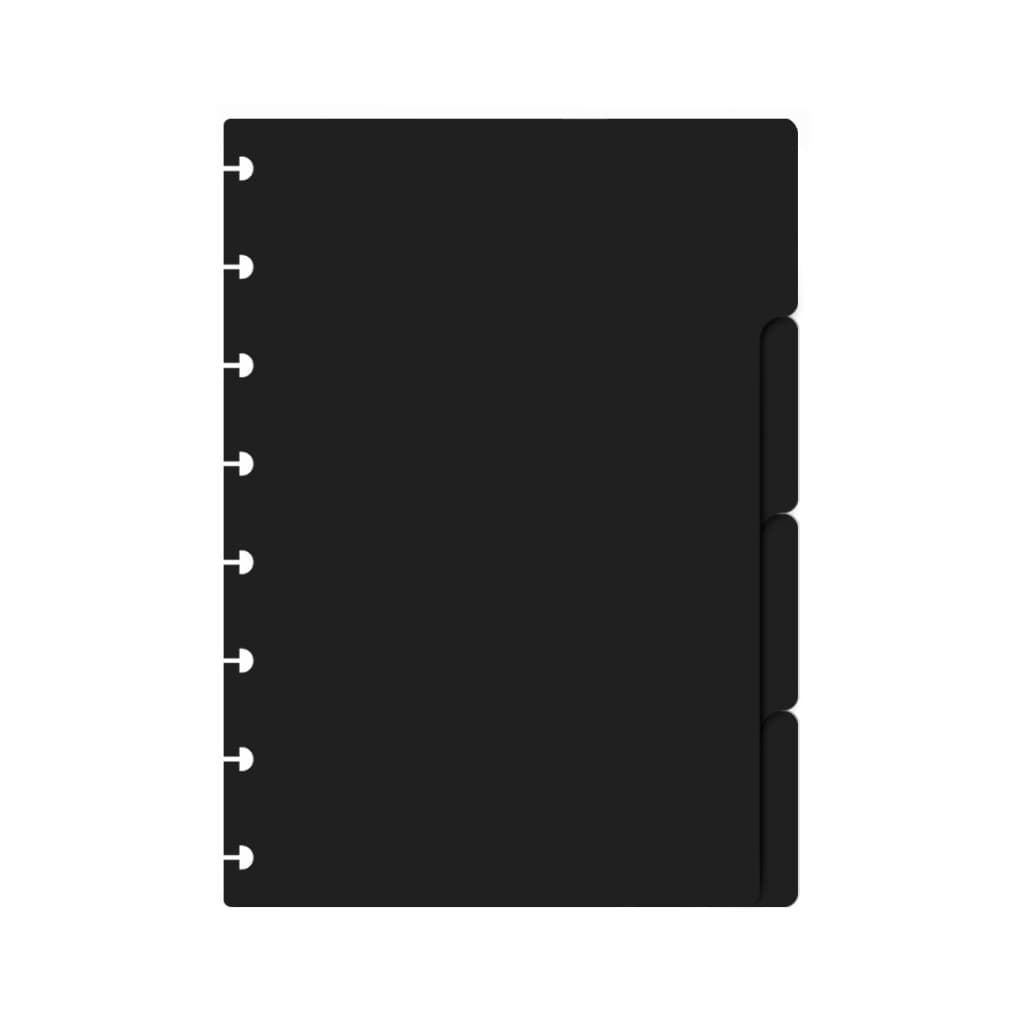 Divisórias P/ Caderno De Disco Iscool Inteligente Solid Colors Preto