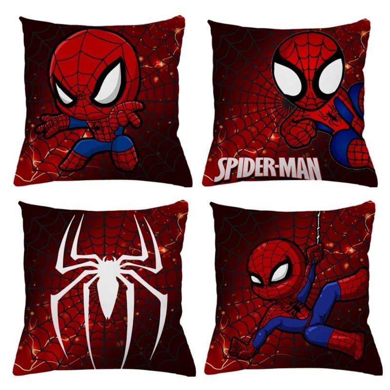 KIT 4 CAPAS DE ALMOFADAS IDEAL PARA DECORAÇÃO, HOMEM ARANHA, SPIDER MAN, QUARTO DE MENINO - TAMANHO 45X45