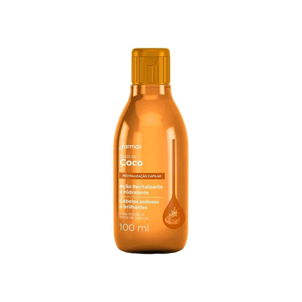 Óleo de Coco Farmax 100ml | Capilar e Corporal | Hidratação e Revitalização para Cabelos e Pele